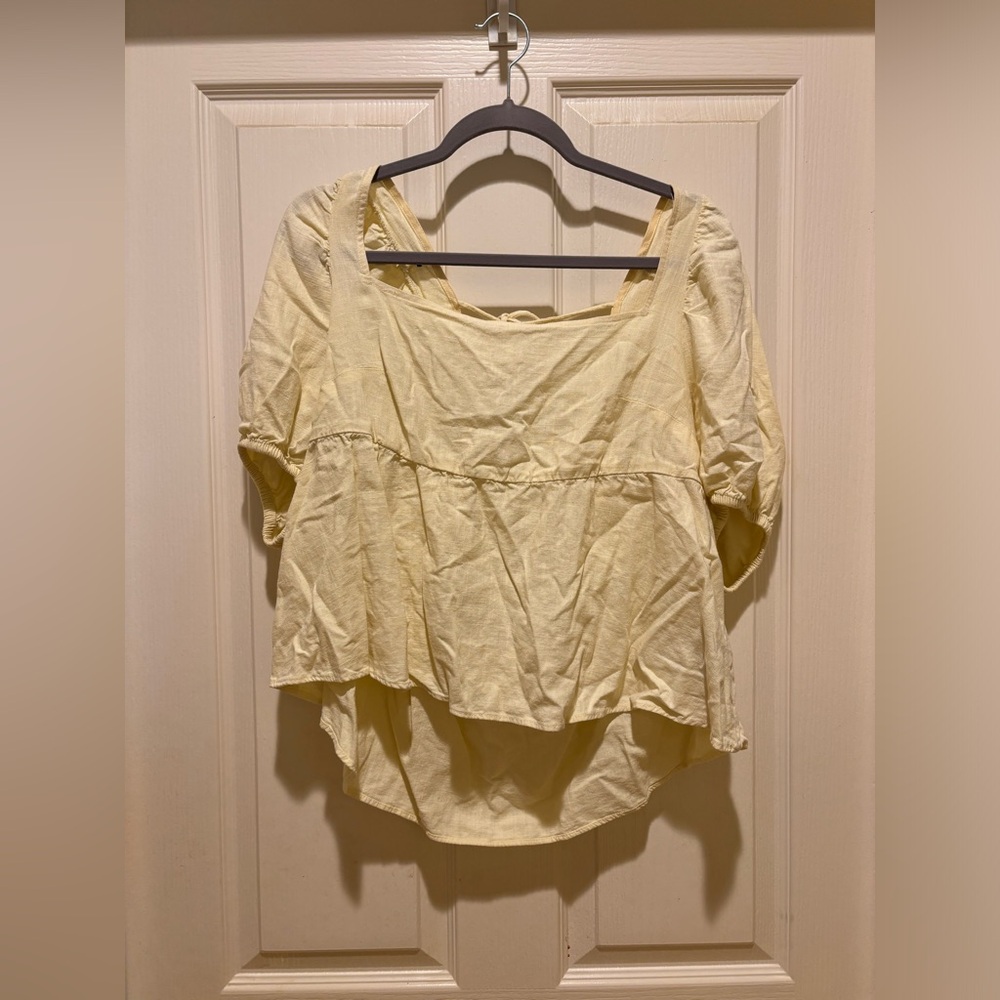 Yellow Tie-Back Top